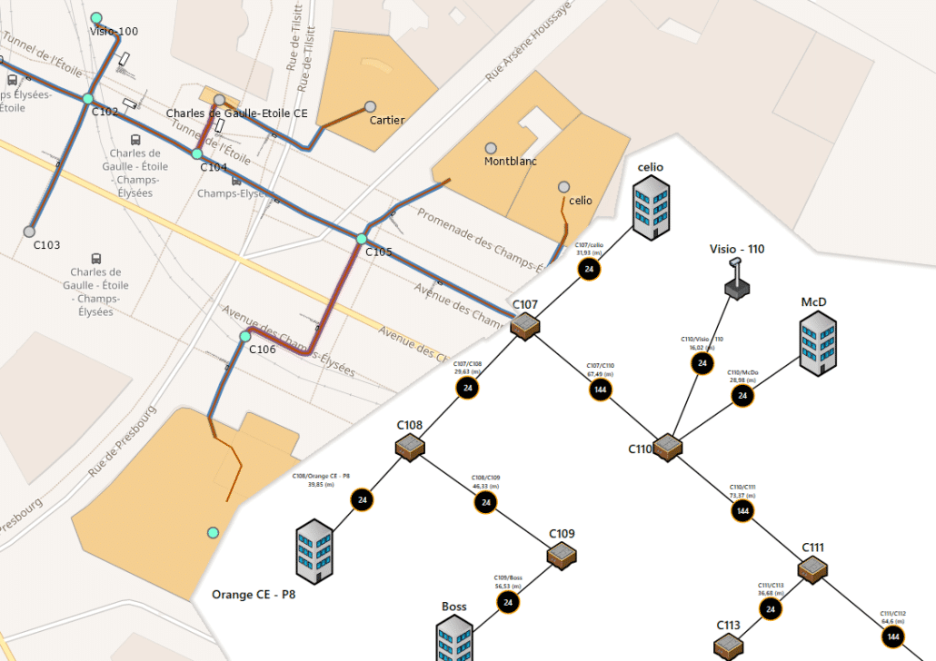 Logiciel de gestion des réseaux de fibre optique SchemaFiber