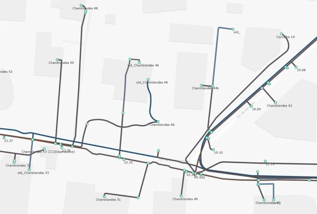 SchemaGeo Représentation des tracés et conduits/fourreaux